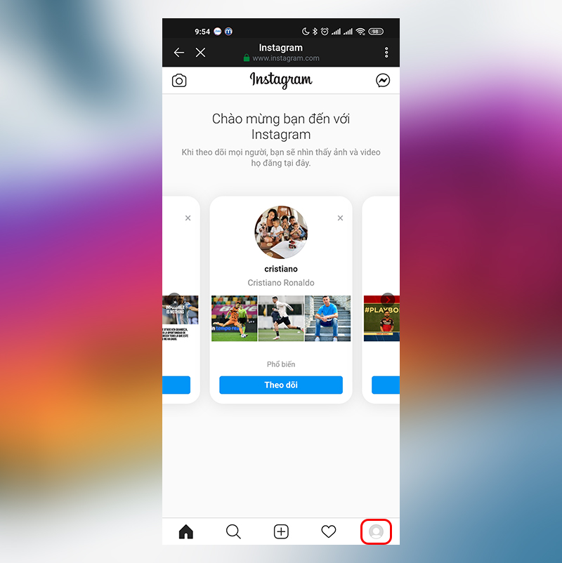 Mạng xã hội Instagram là nơi chia sẻ hình ảnh và video.