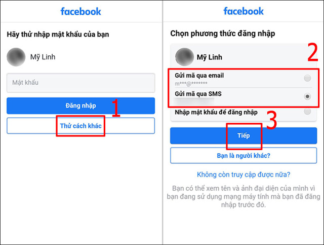 Thực hiện theo các bước hướng dẫn để lấy lại mật khẩu trên Facebook dễ dàng.