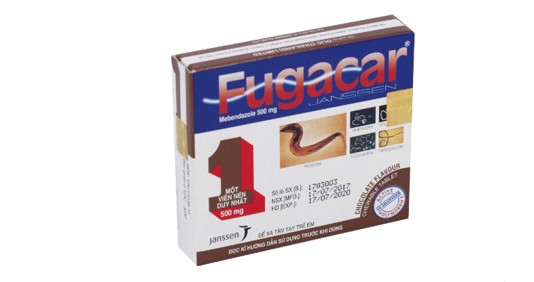 Fugacar là loại thuốc xổ giun phổ biến nhất hiện nay.
